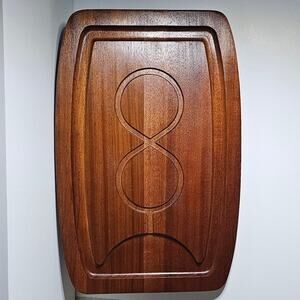 Mid Century Modern Teak Figure 8 Infinity Serving Board
